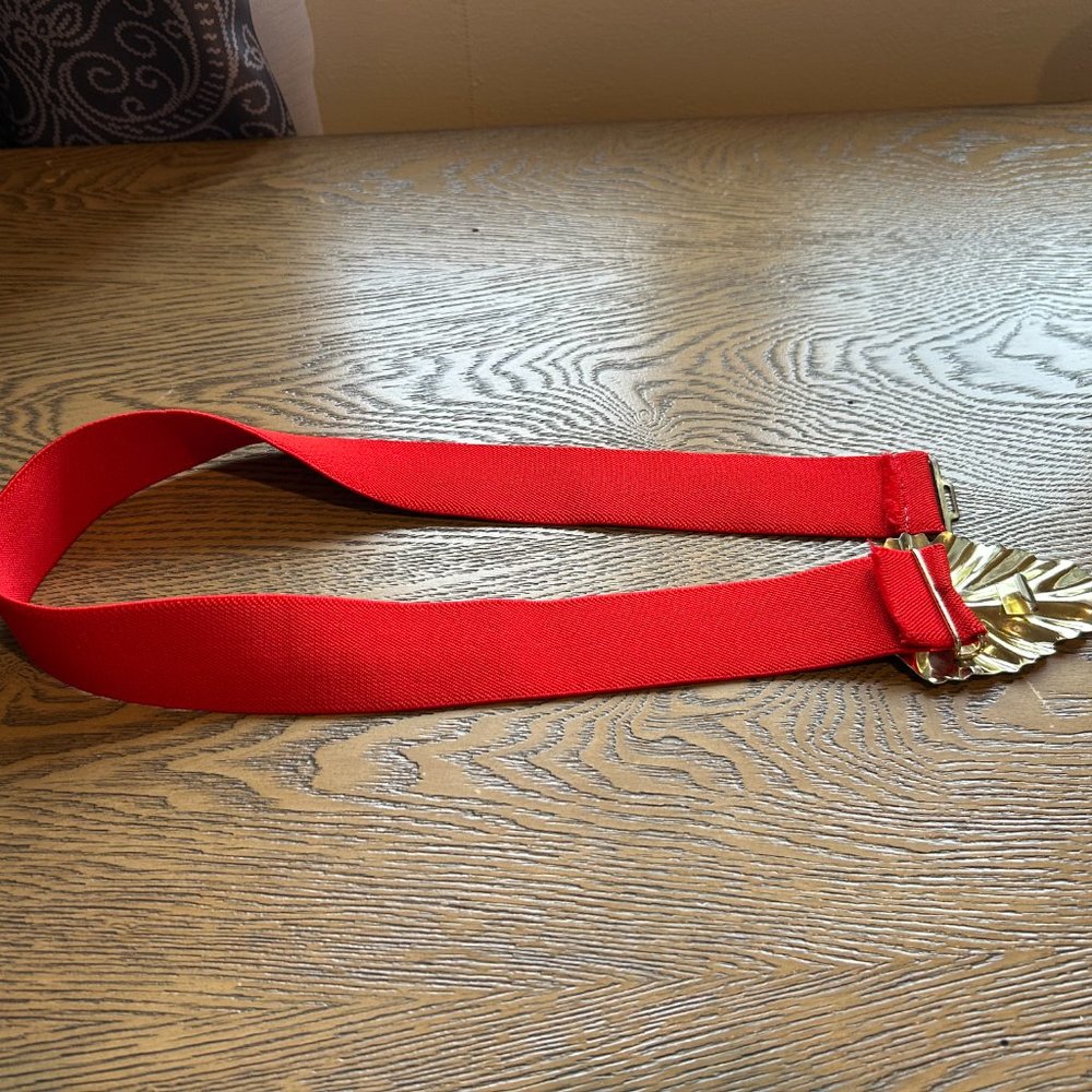 Gold Leaf Red Belt - Vintage 1980's - Picture 8 of 10